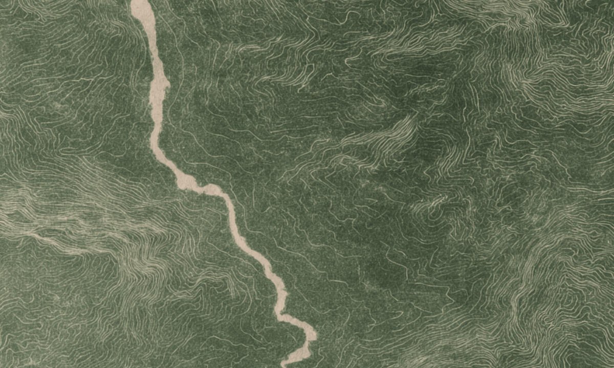 Topographic river illustration evoking SEDA filtered water